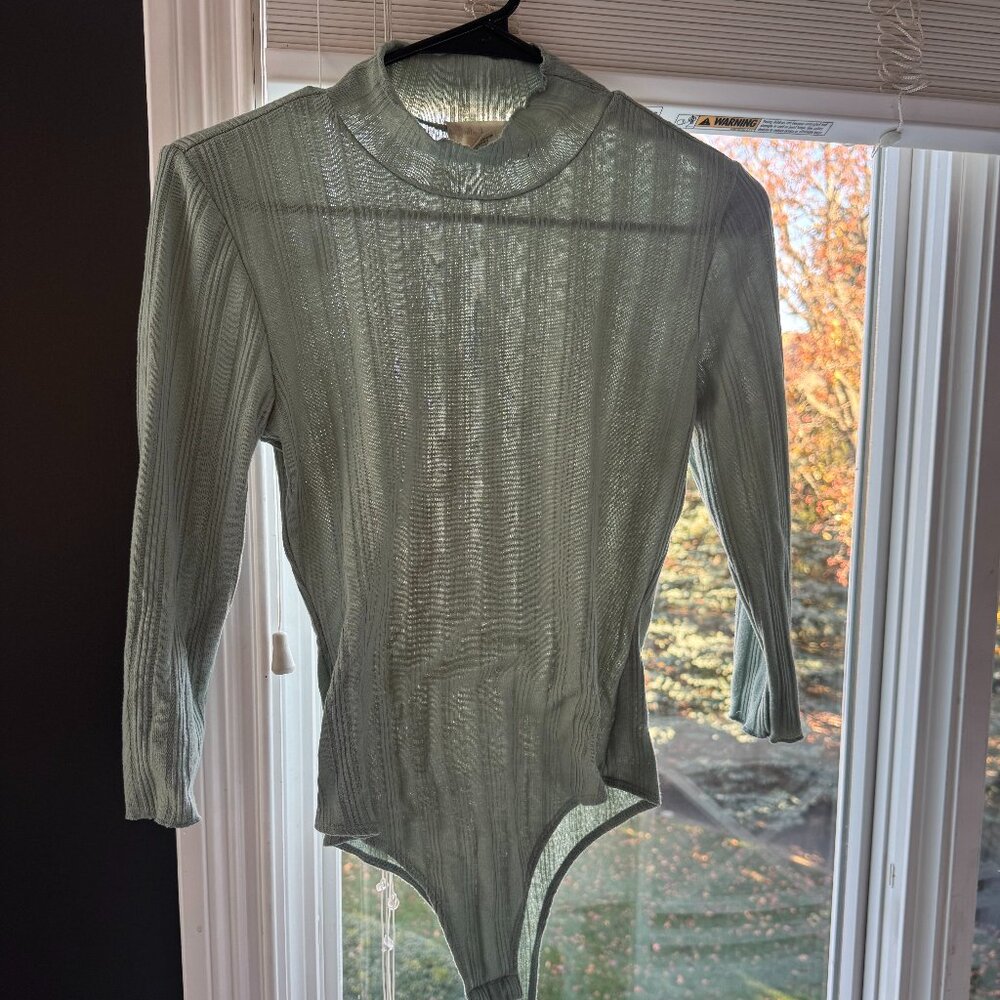 Altar'd State Green mockneck bodysuit